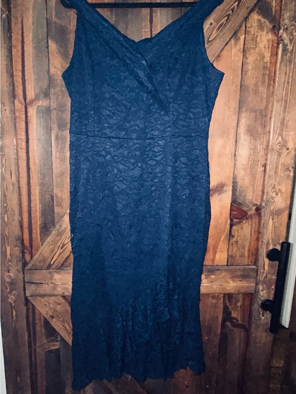 Navy Lace Maxi Dress with V-Neck XXL NWOT